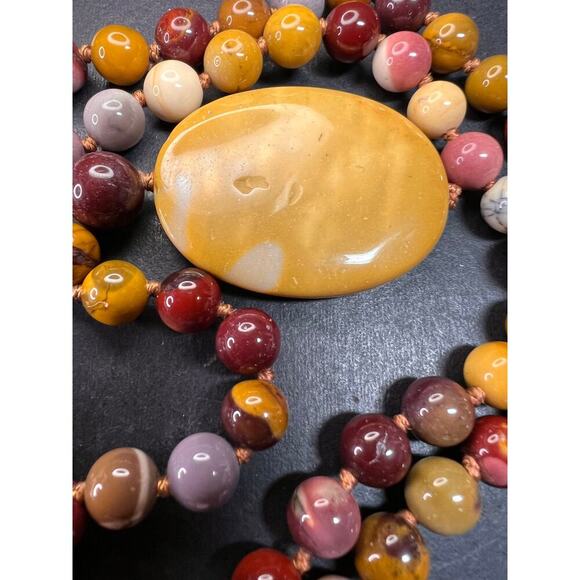 NEW Mookaite knotted pendant necklace with sterling silver clasp - Picture 11 of 13